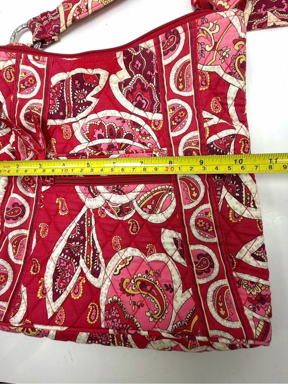 VERA BRADLEY Hipster Crossbody Purse - Rosy Posies Pink Red 10x10x2 - Picture 13 of 13